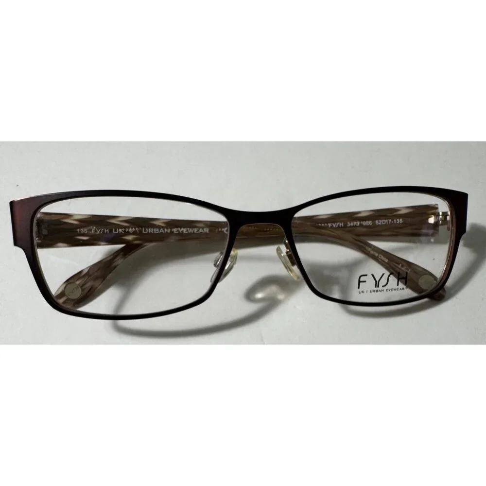 Fysh Urban Eyewear 3473 FRAMES ONLY  Brown Metal Womens Glasses 52-17-135 986